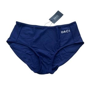 DACI Women’s Size Large Navy High Waisted Hipster Swimwear Bikini Bottoms Briefs